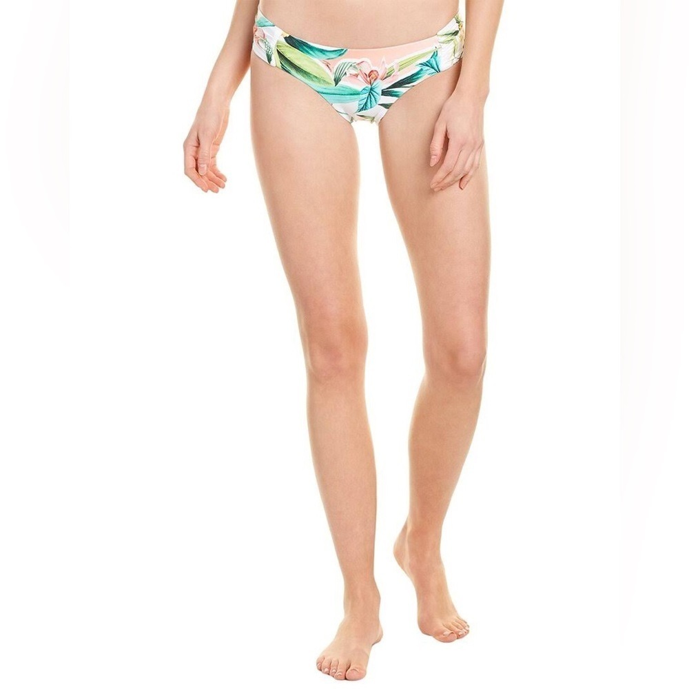 Trina Trunk Shirred Side Hisper Floral Bikini Bottom Size 2 Swimwear Beachwear